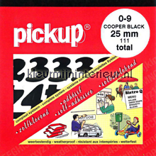 Cijferset, Cooper Black, 25mm, Zwart decoration stickers 12101025 numbers and letters set Pick-up